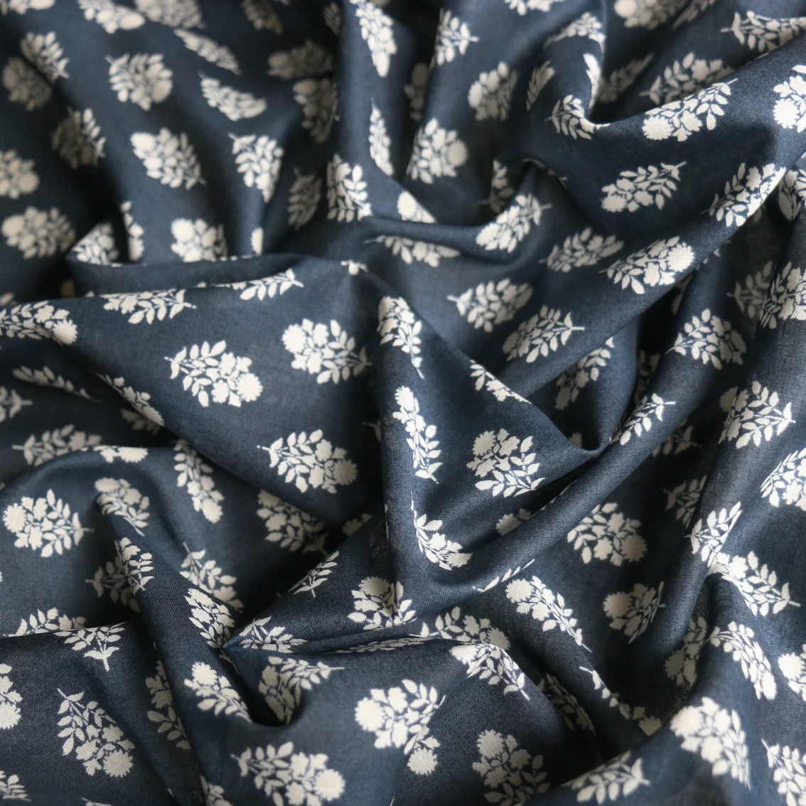 Simi Blossom Navy Cotton Voile - Image 2