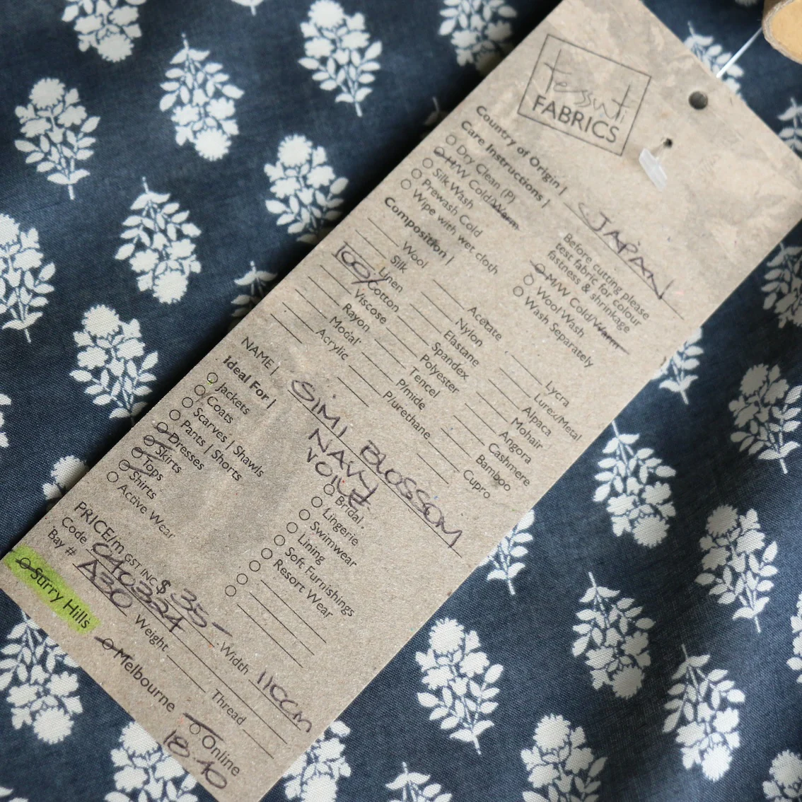 Simi Blossom Navy Cotton Voile - Image 4