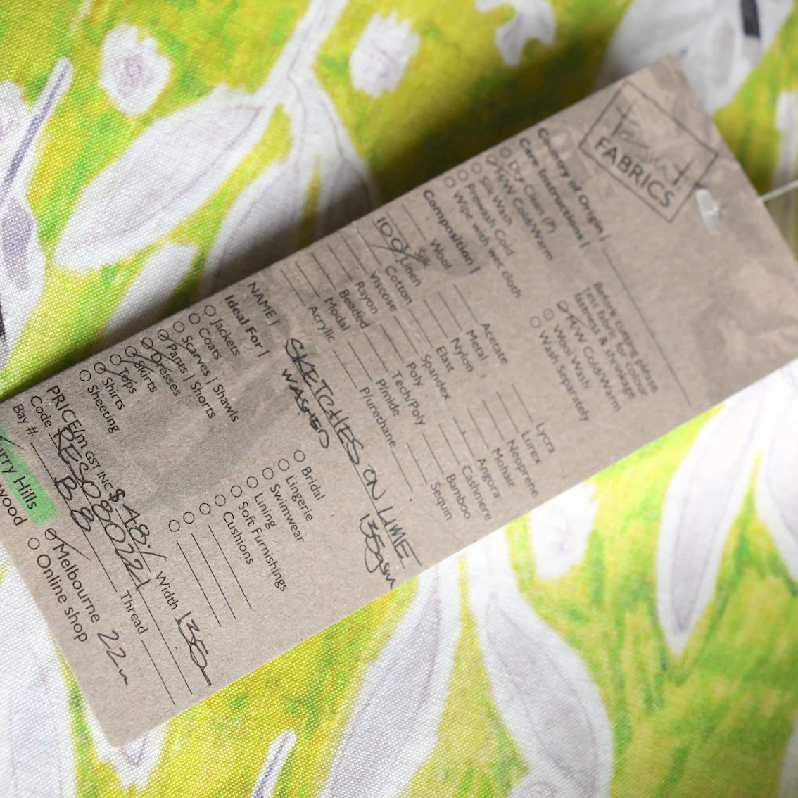 Sketches On Lime Washed Printed Linen - Image 3