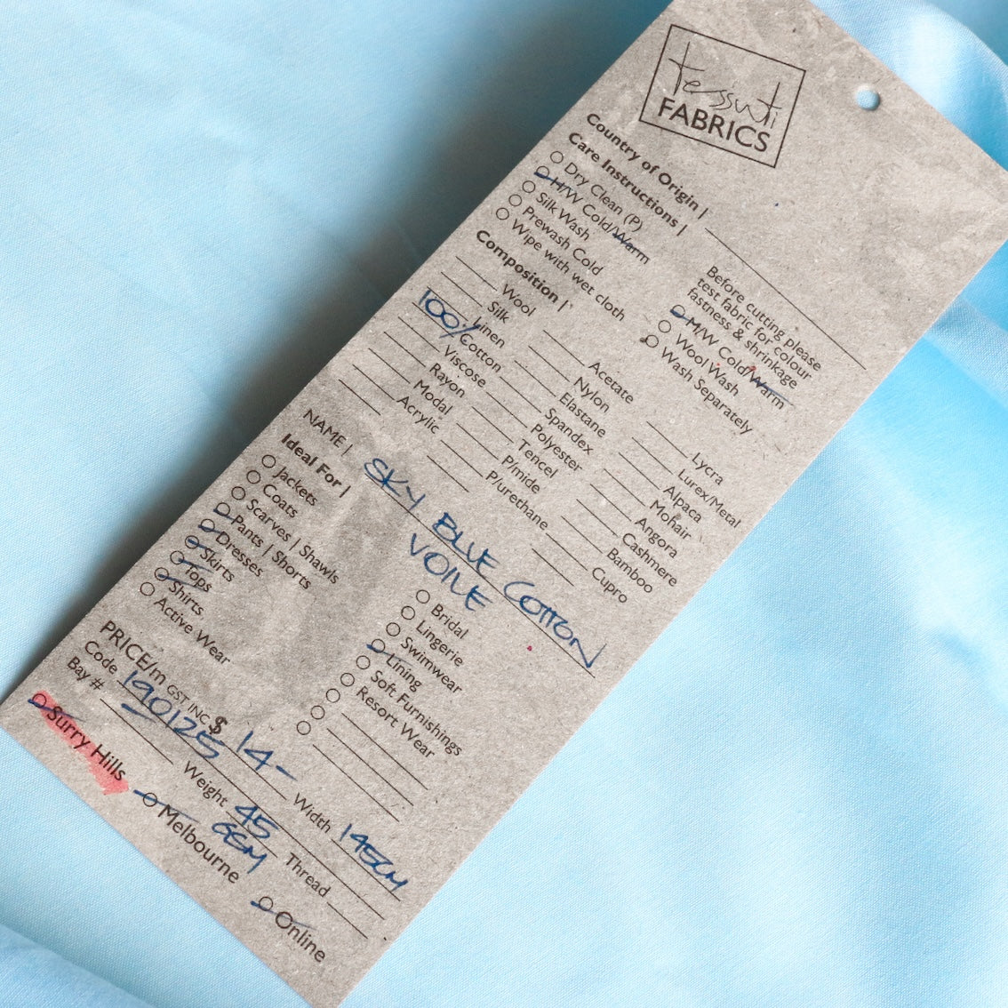 Sky Blue Cotton Voile - Image 3