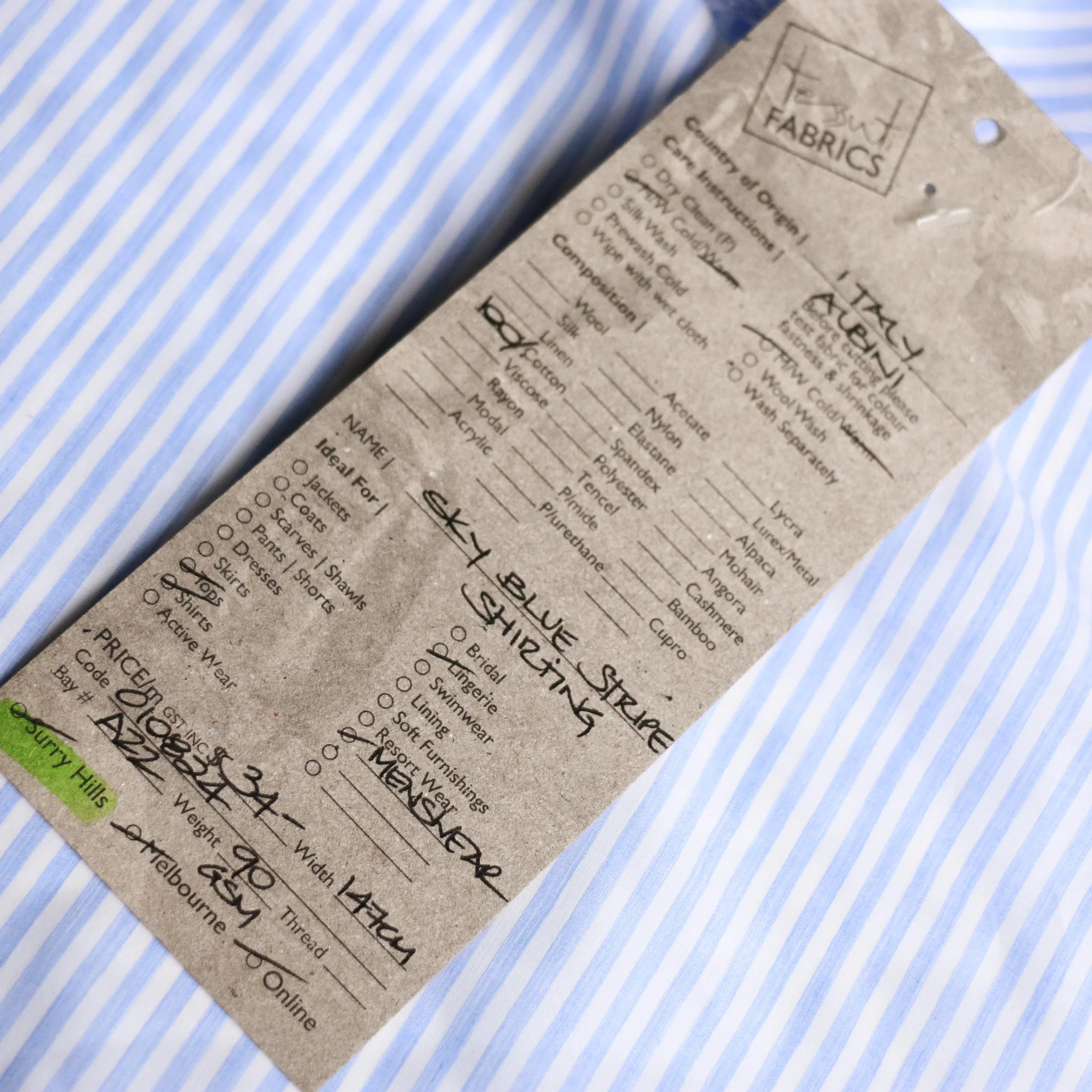 Sky Blue Stripe Shirting - Image 4