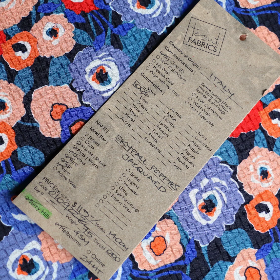 Skyfall Poppies Silk Crepe Jacquard - Image 5