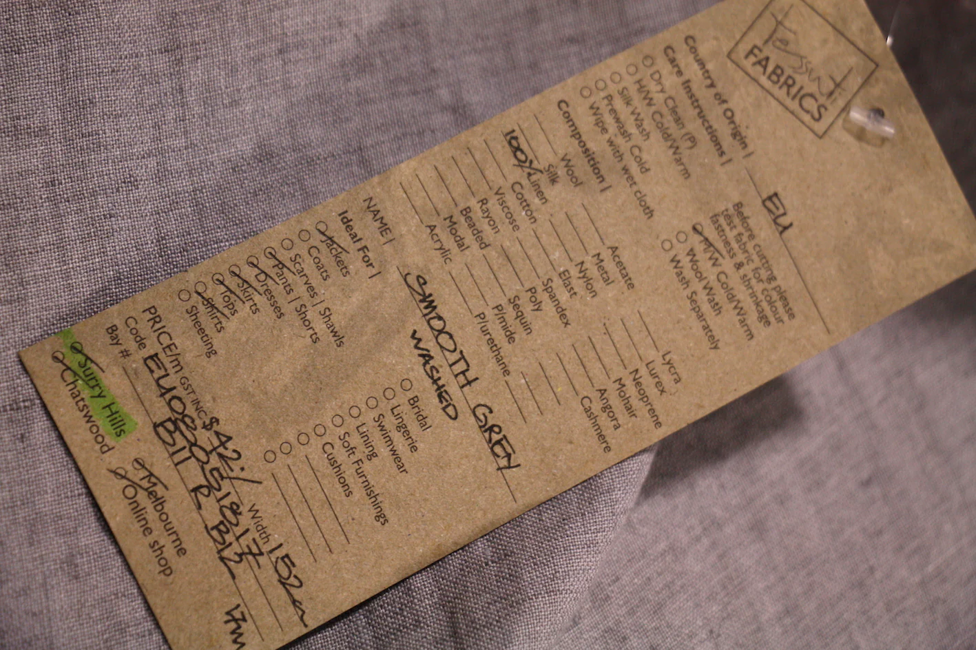 Smooth Grey Washed Yarn-dyed Linen - Image 2