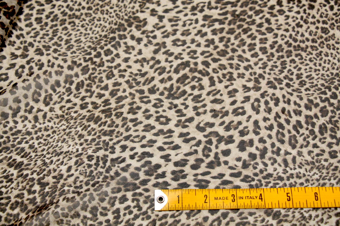 Snow Leopard Silk Georgette Remnant - Image 2
