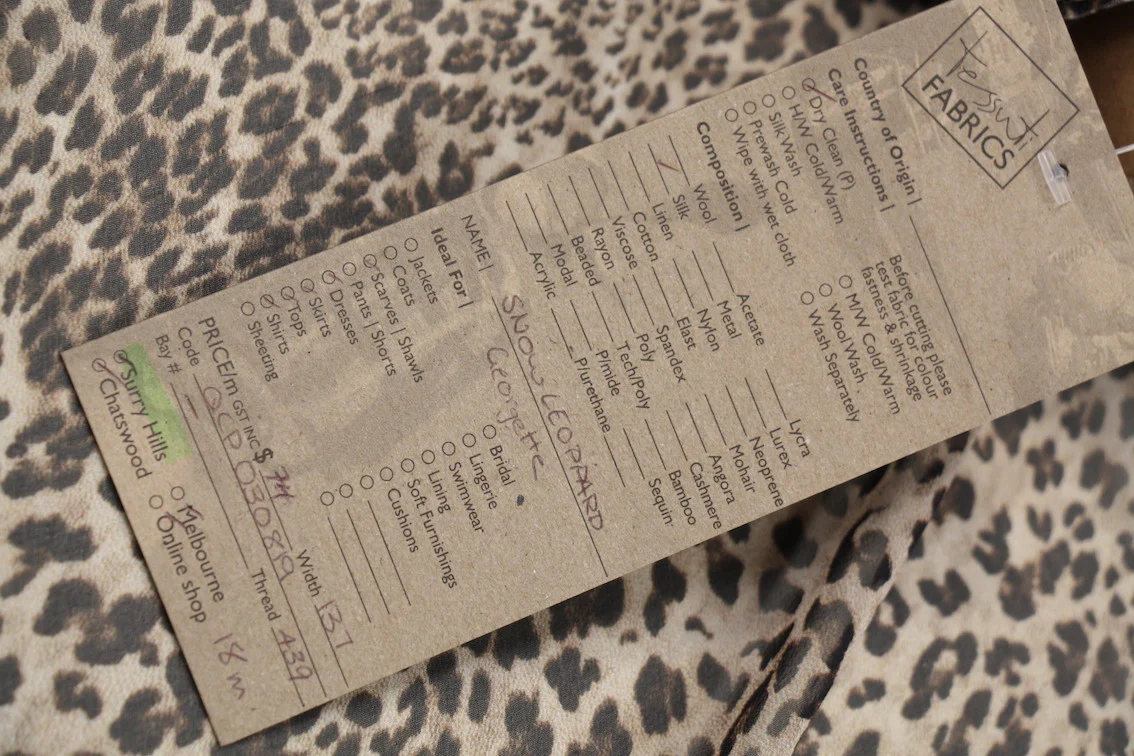Snow Leopard Silk Georgette Remnant - Image 4