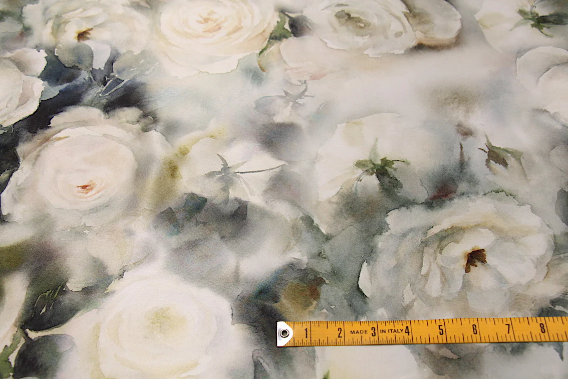 Snow Roses Silk Satin - Image 2