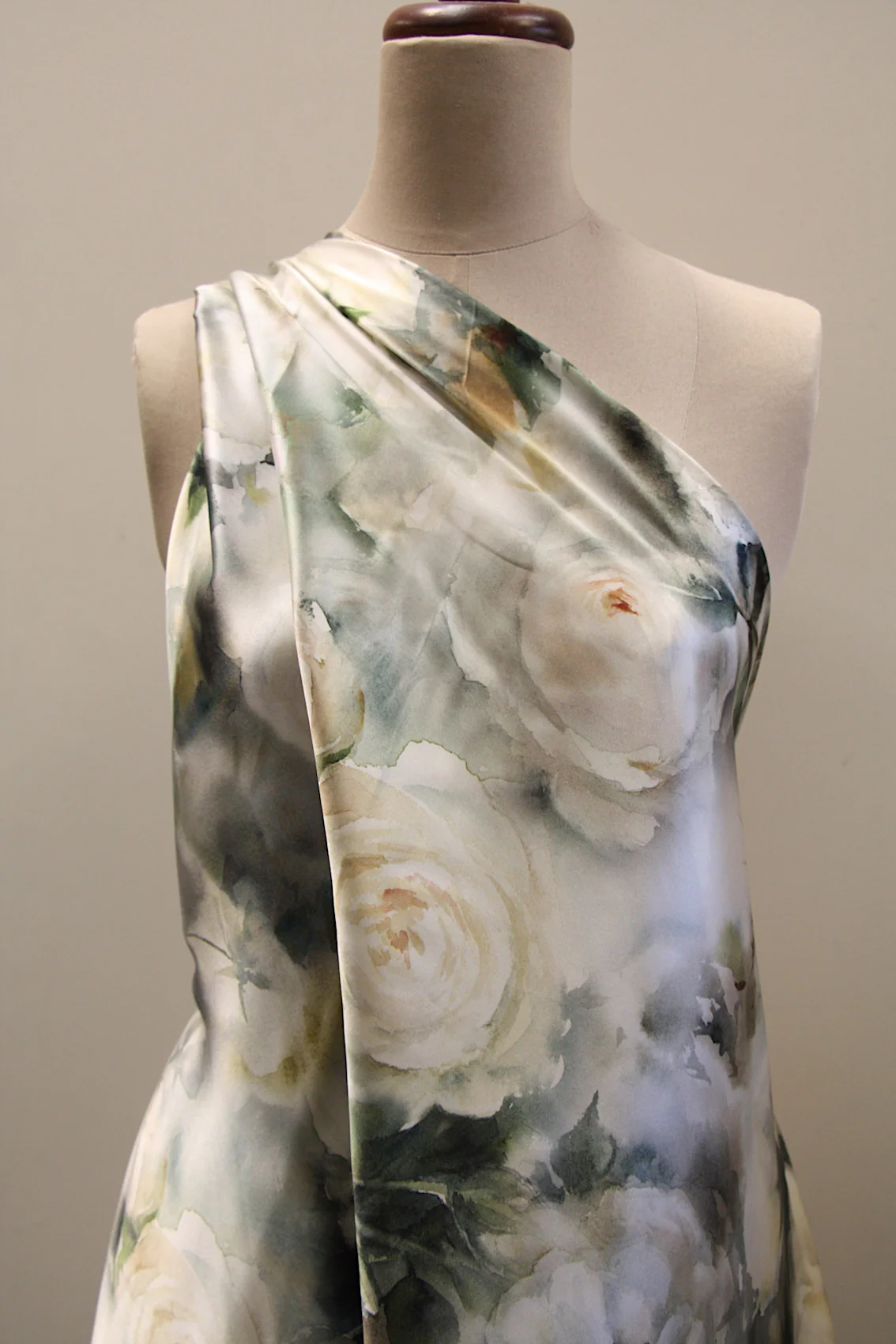 Snow Roses Silk Satin - Image 3