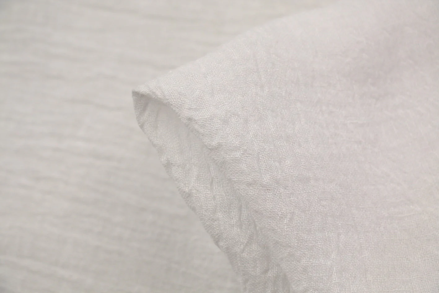 Snow White Crinkle Gauze Linen