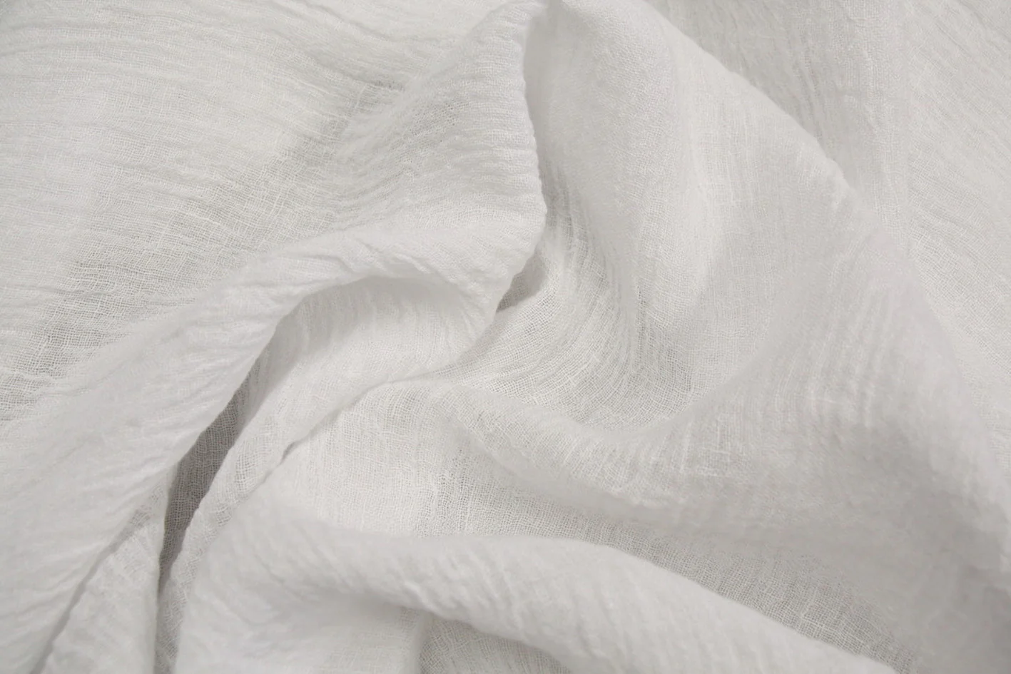 Snow White Crinkle Gauze Linen - Image 2