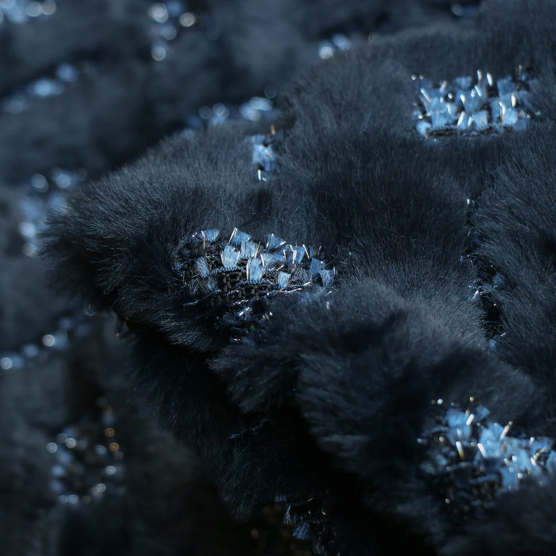 Sodalite Shimmer - Faux Fur/Lurex