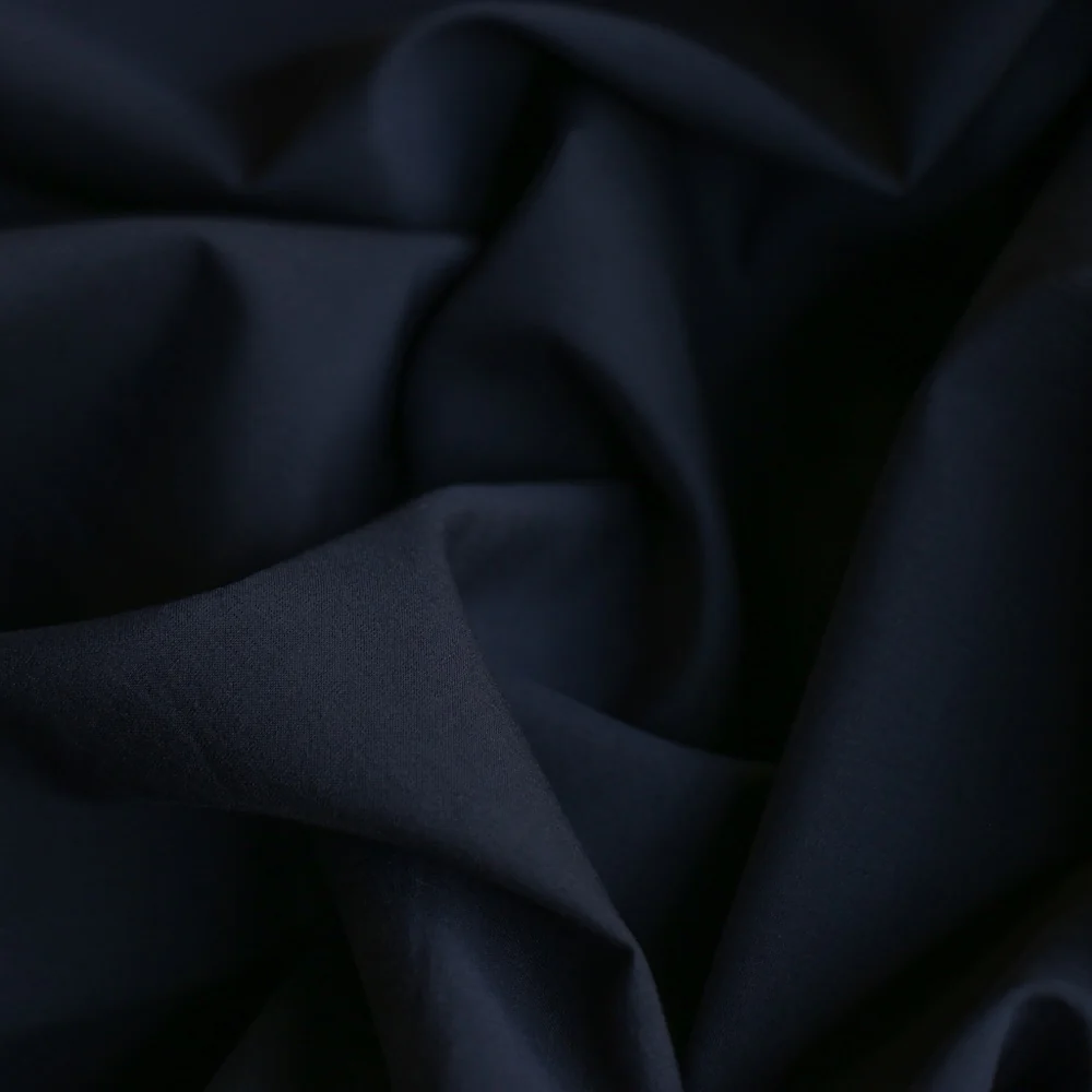 Sofia Navy Silk/Cotton Shirting - Image 2