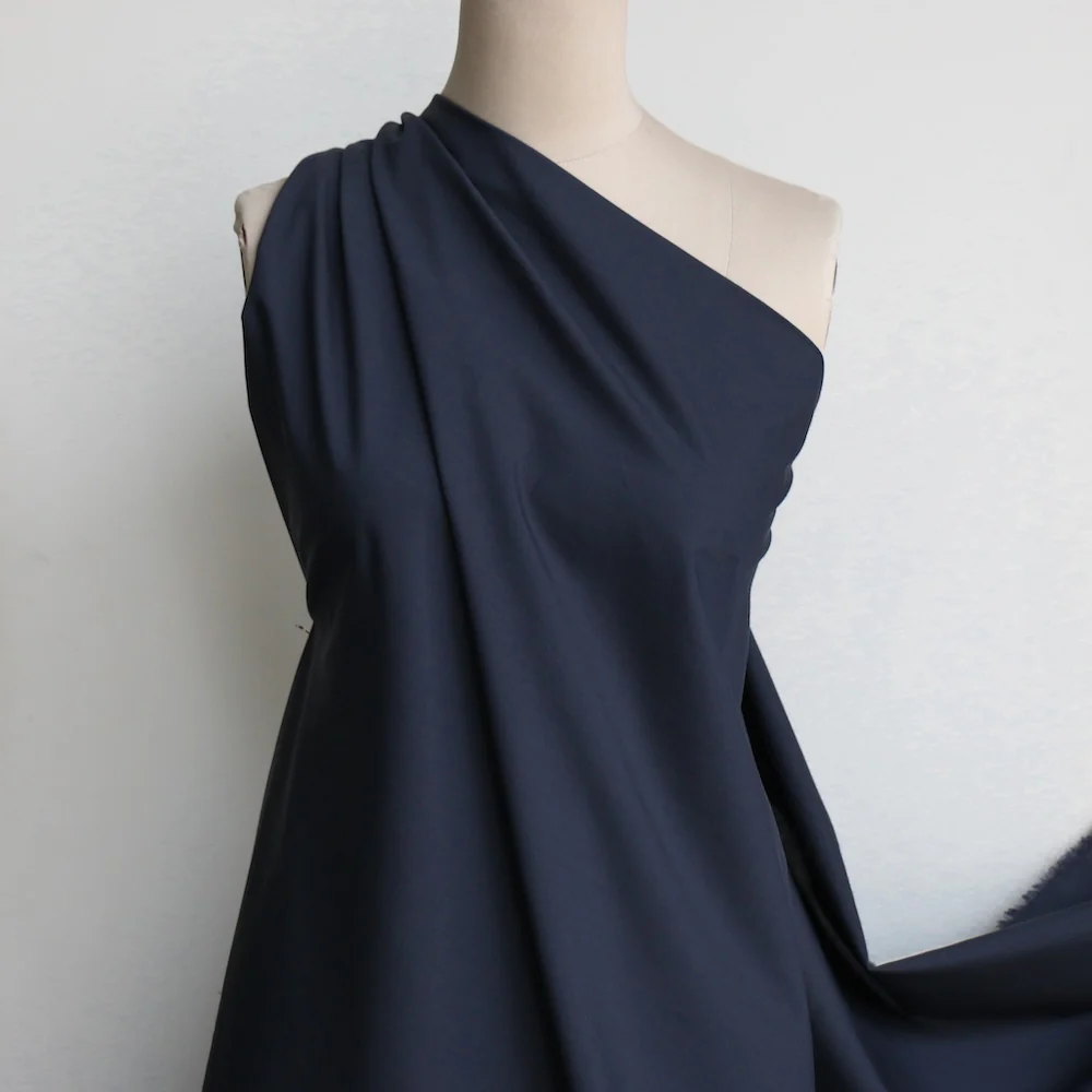 Sofia Navy Silk/Cotton Shirting - Image 4