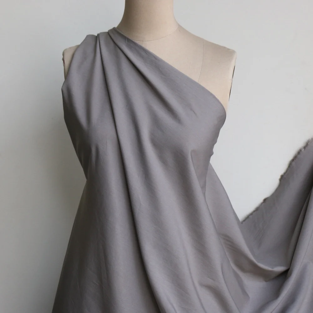 Sofia Taupe Silk/Cotton Shirting - Image 4