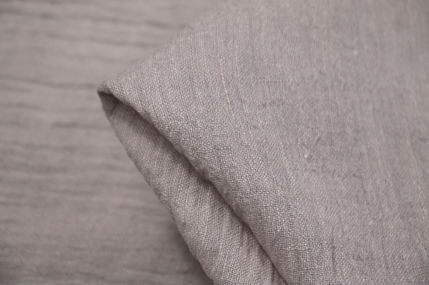 Soft Grey Crinkle Linen