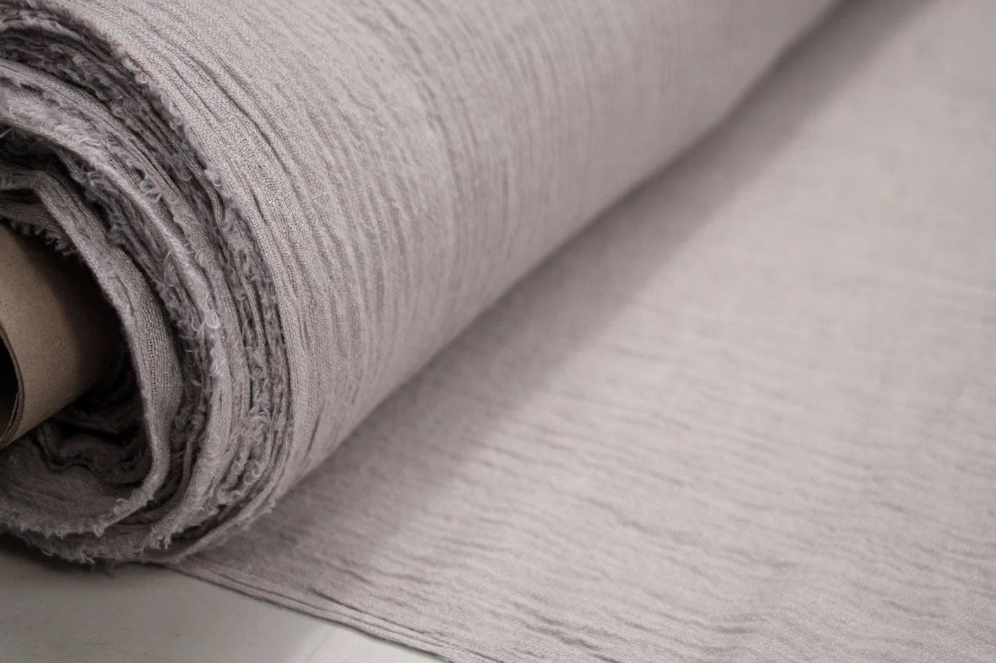 Soft Grey Crinkle Linen - Image 3