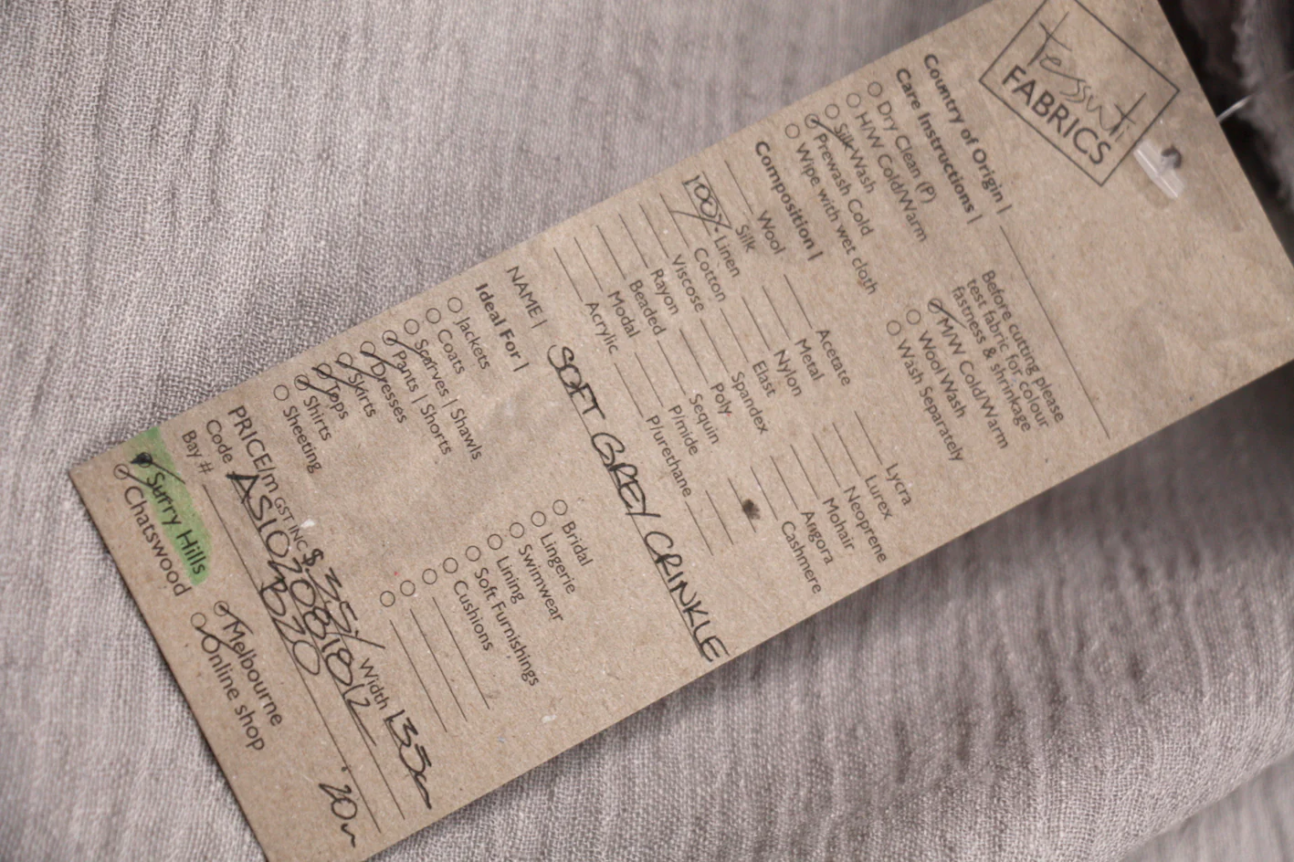 Soft Grey Crinkle Linen - Image 4