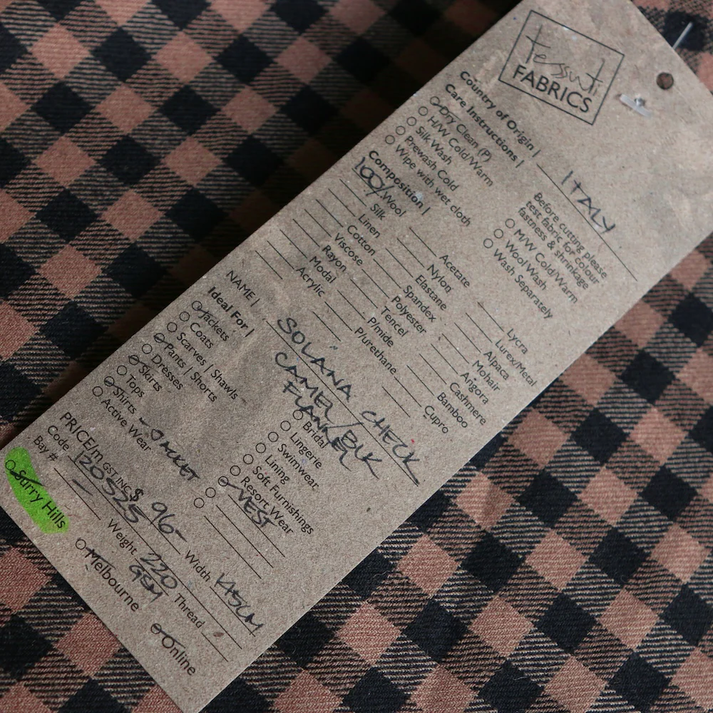 Solana Check Camel/Black Wool - Image 4