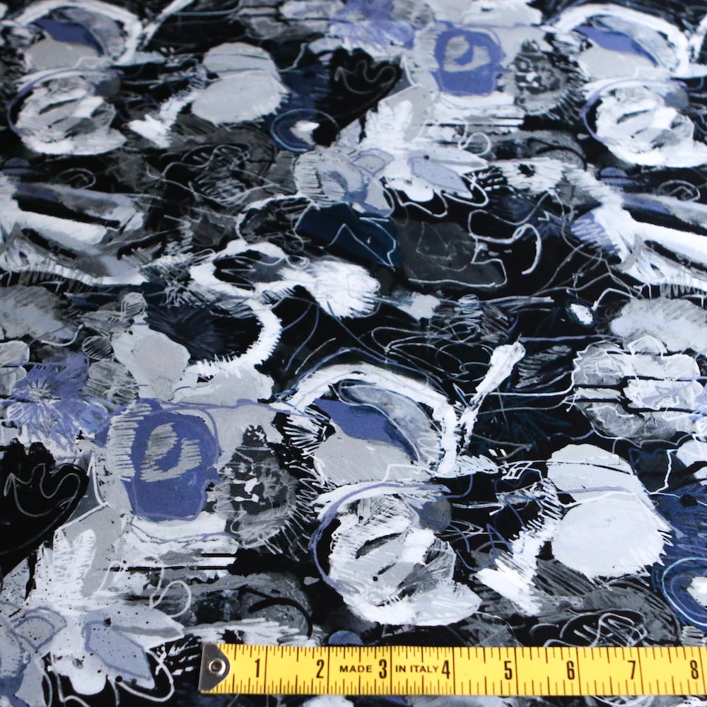 Soozy Lipsey Black/Wedgewood/Grey - Liberty Silk Satin - Image 3