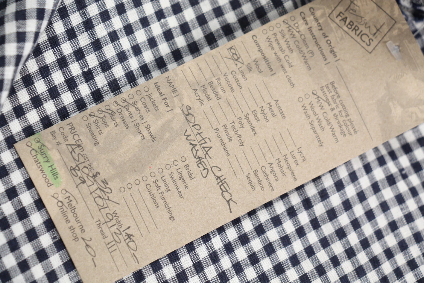 Sophia Check Washed Linen - Image 6