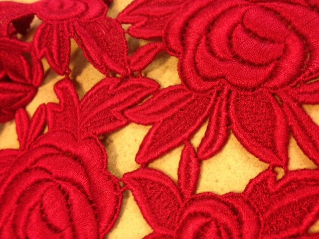 Sophia Rose Guipure Lace Red - Image 2