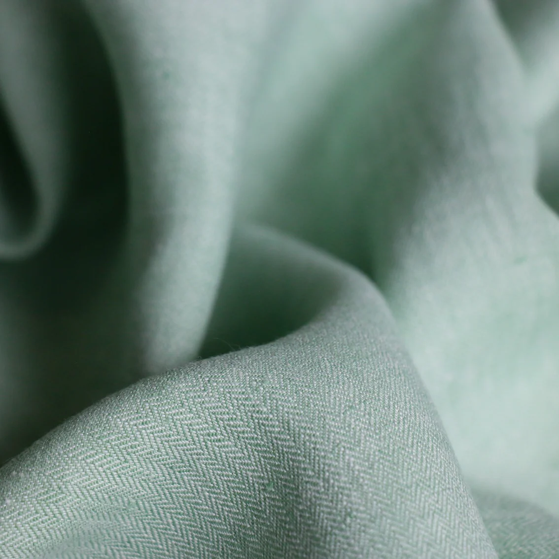 Spazio Mint Herringbone Linen - Image 2