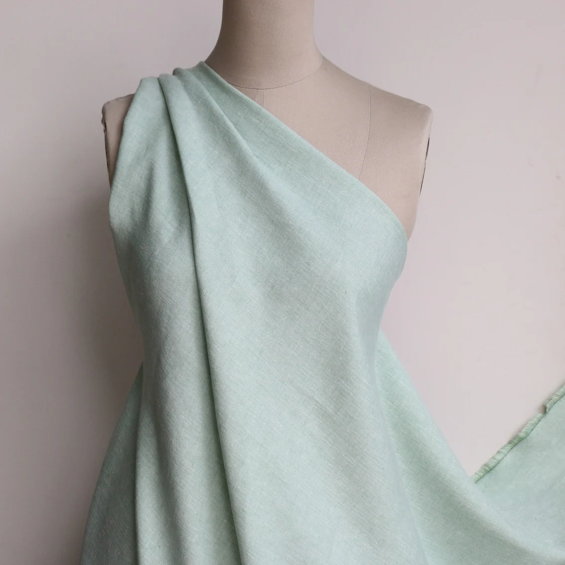 Spazio Mint Herringbone Linen - Image 3