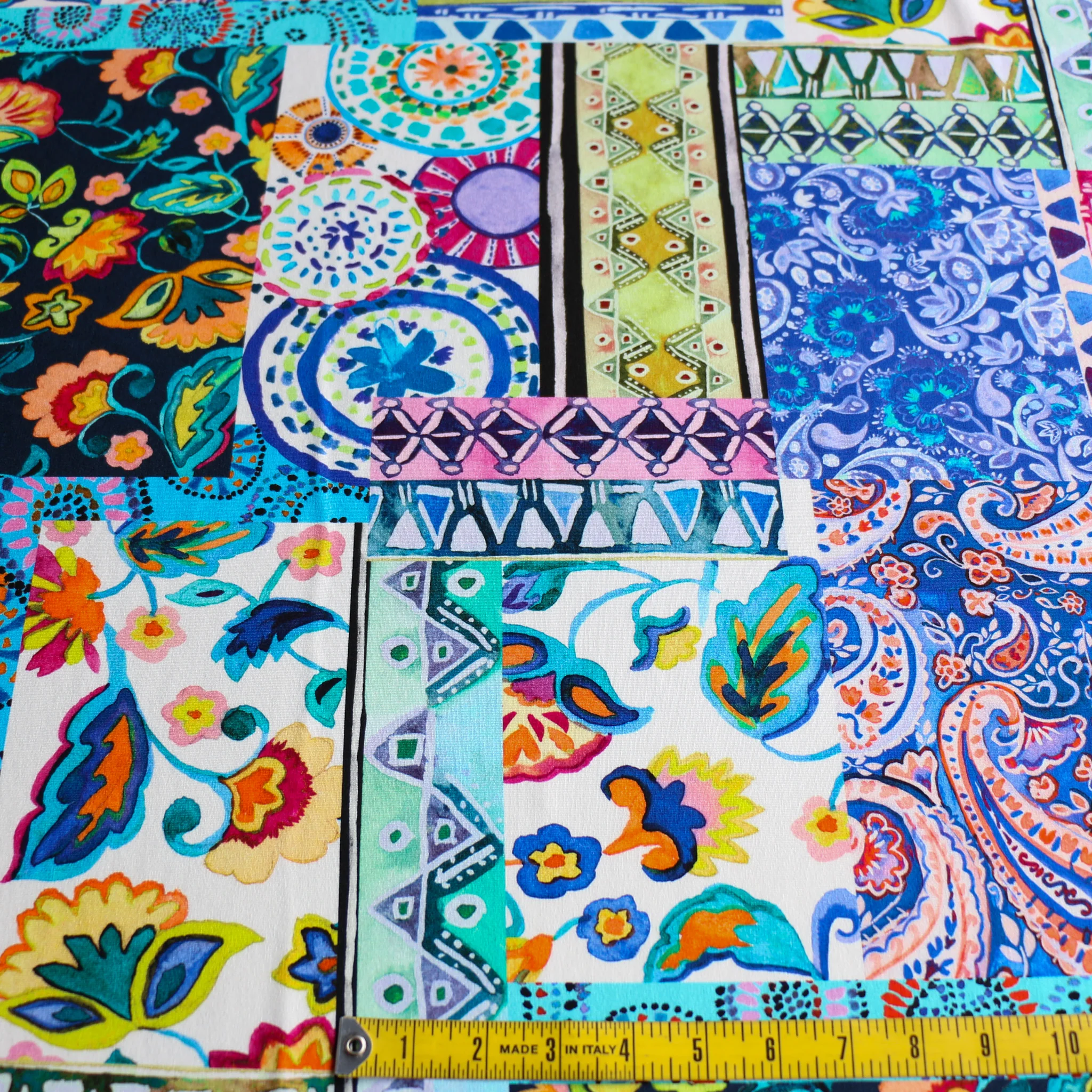 Spello Mosaic Aqua Viscose Jersey - Image 3