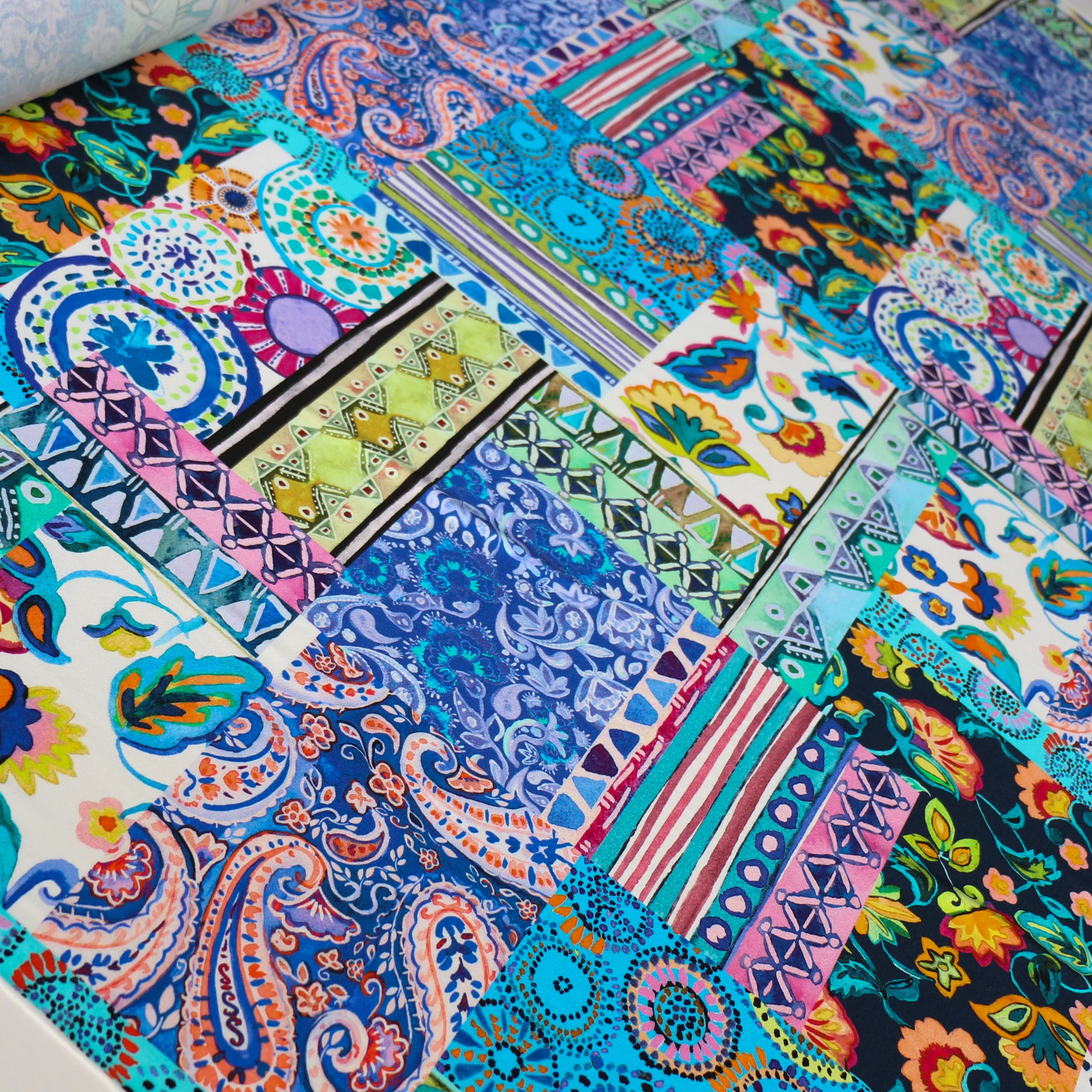 Spello Mosaic Aqua Viscose Jersey - Image 4