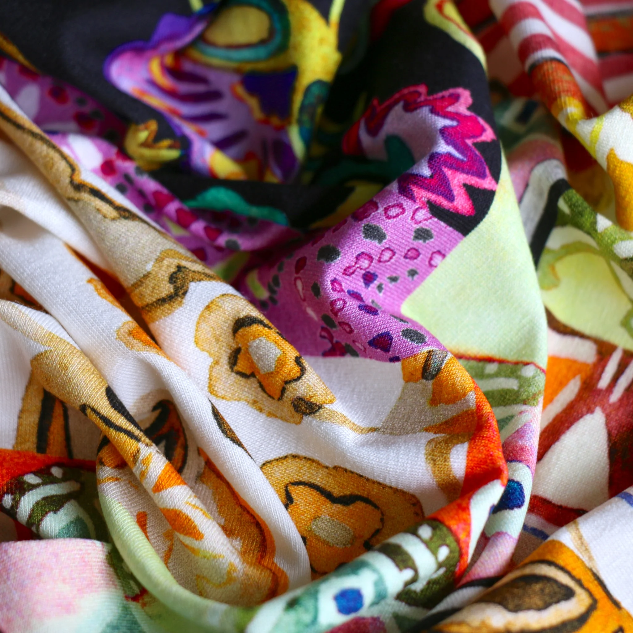 Spello Mosaic Citrus Viscose Jersey - Image 2
