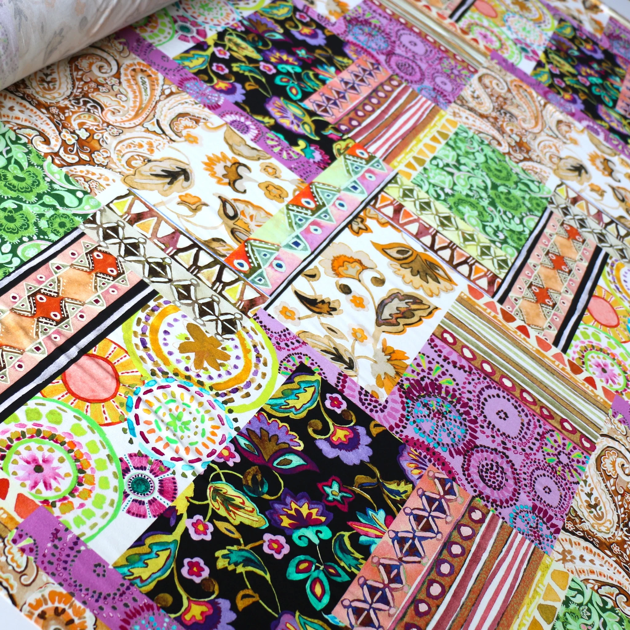 Spello Mosaic Citrus Viscose Jersey - Image 4