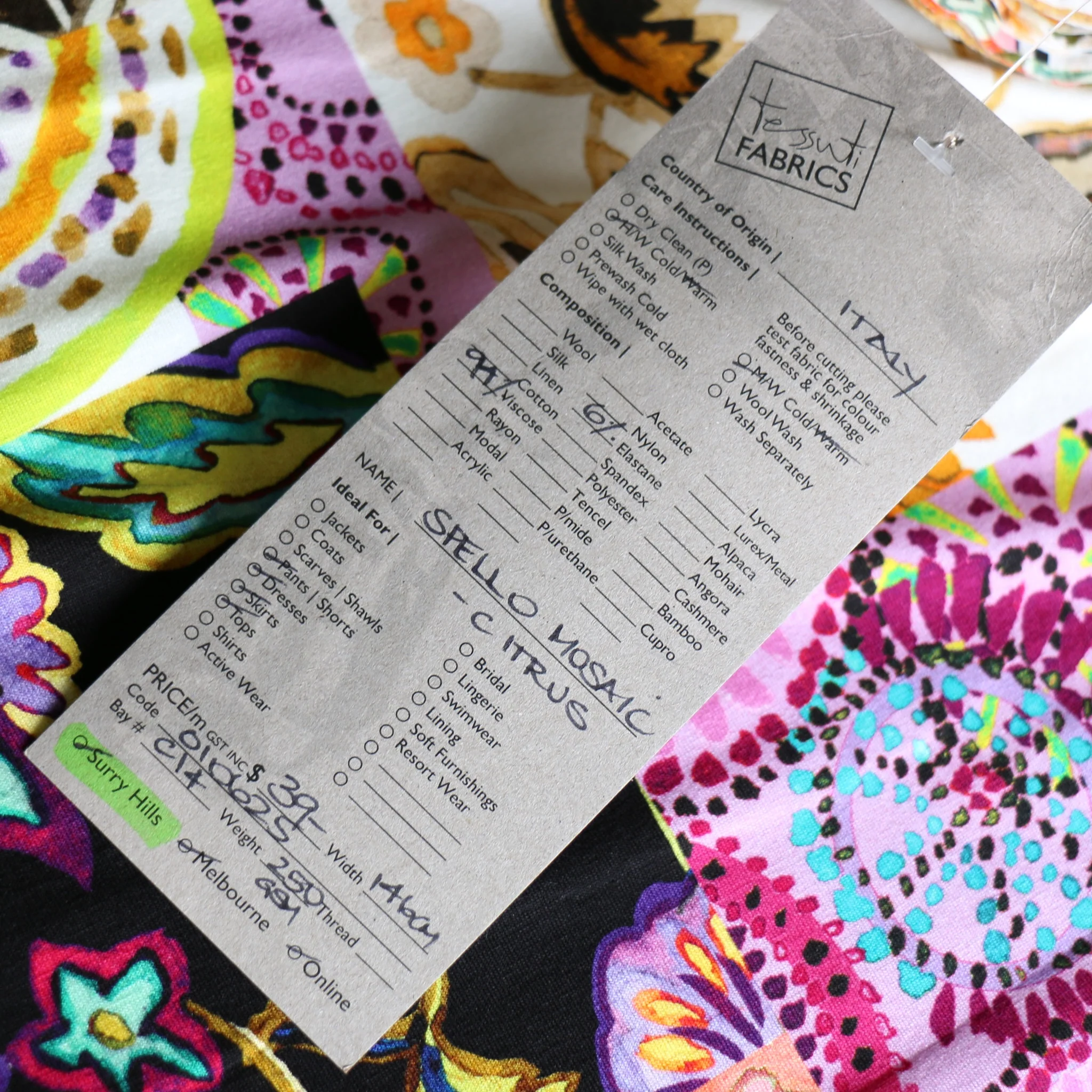 Spello Mosaic Citrus Viscose Jersey - Image 5