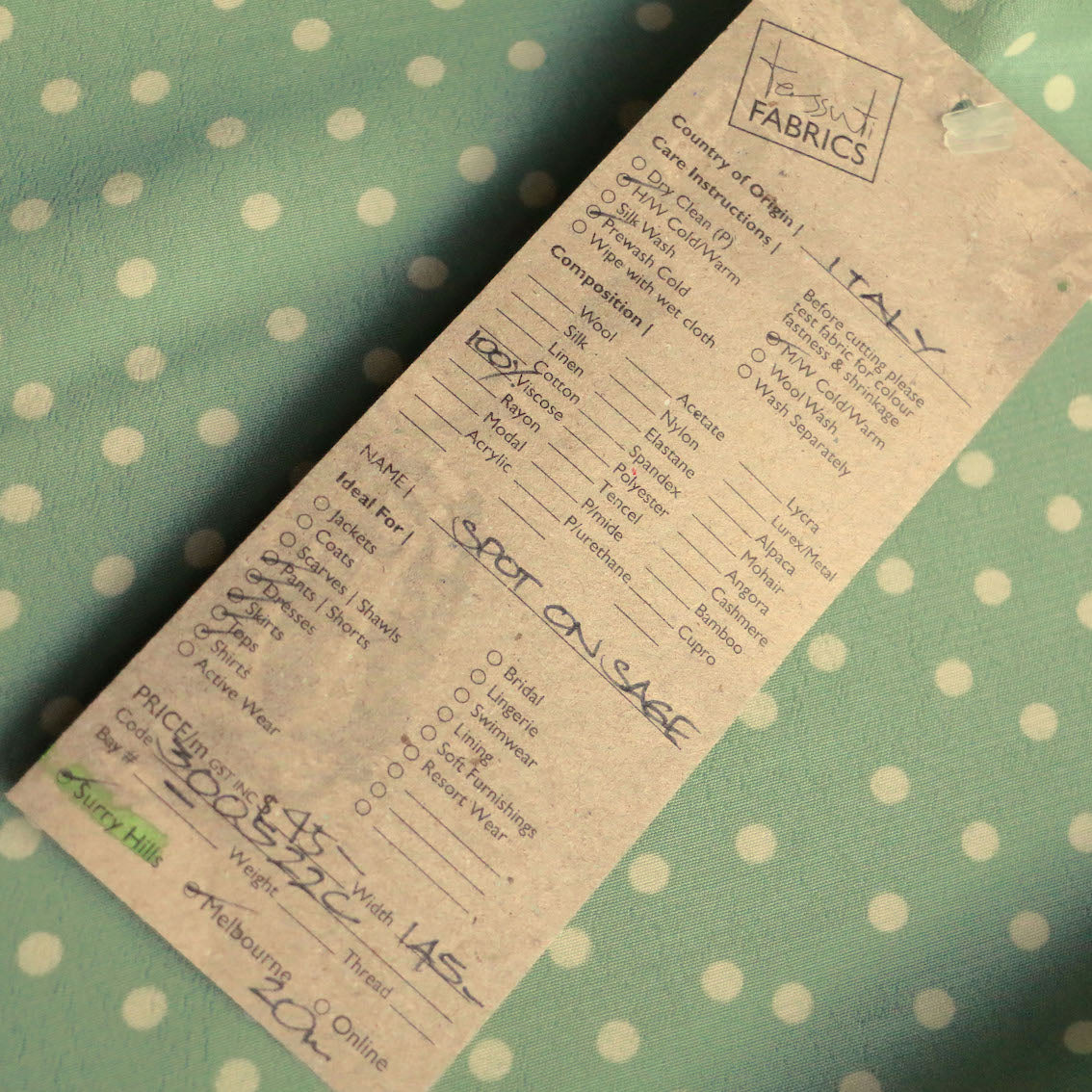 Spot On Sage Viscose Crepe - Image 4