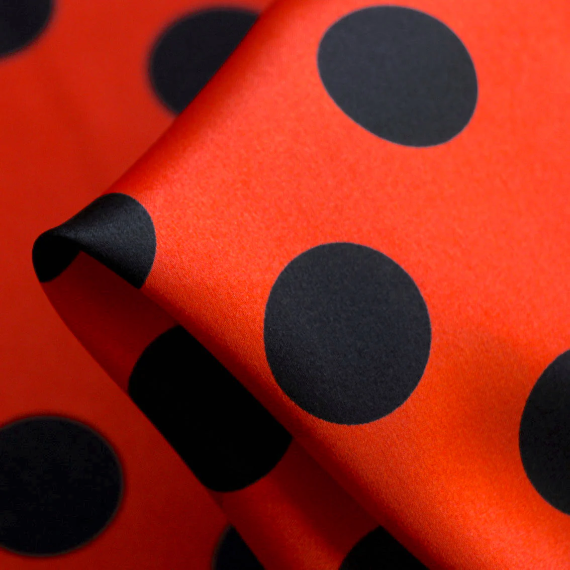 Spotted Orange Silk Satin