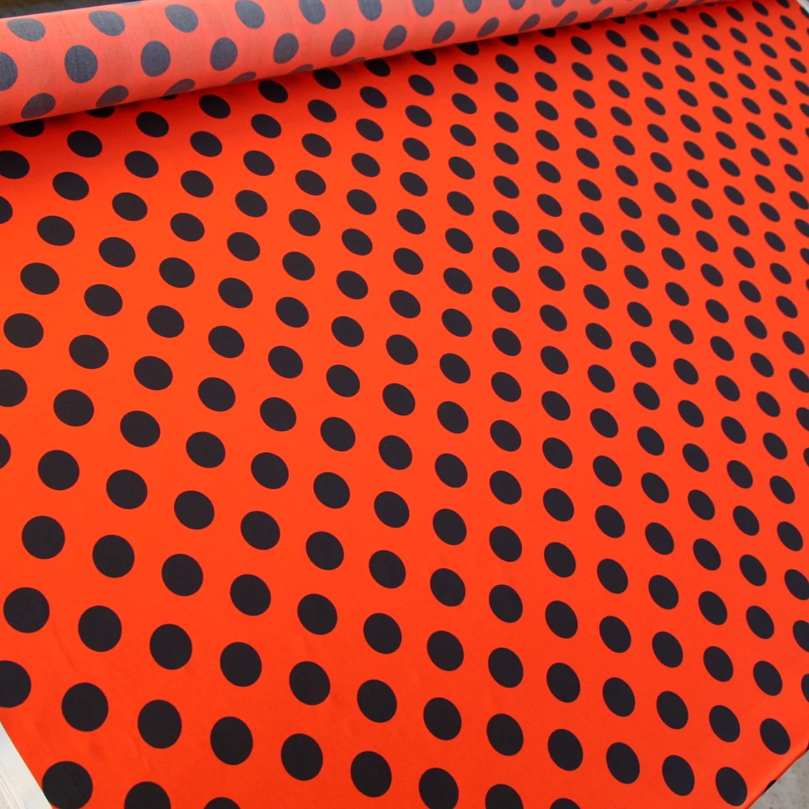 Spotted Orange Silk Satin - Image 4