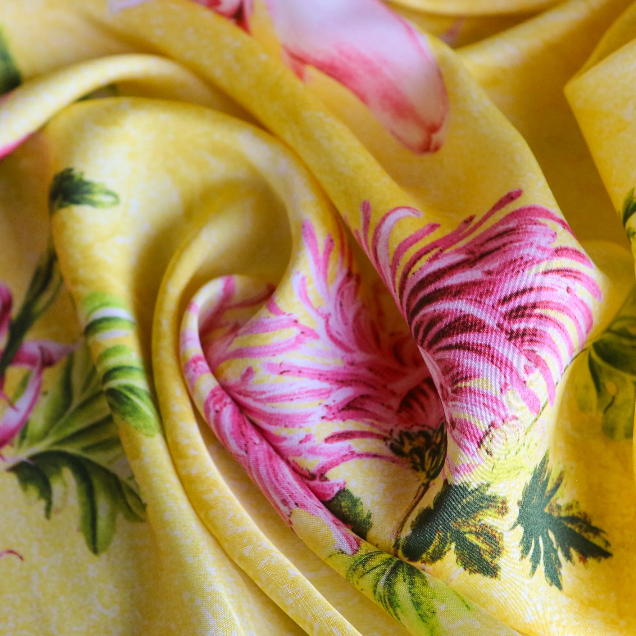Springtime Waratah Viscose Satin - Image 2
