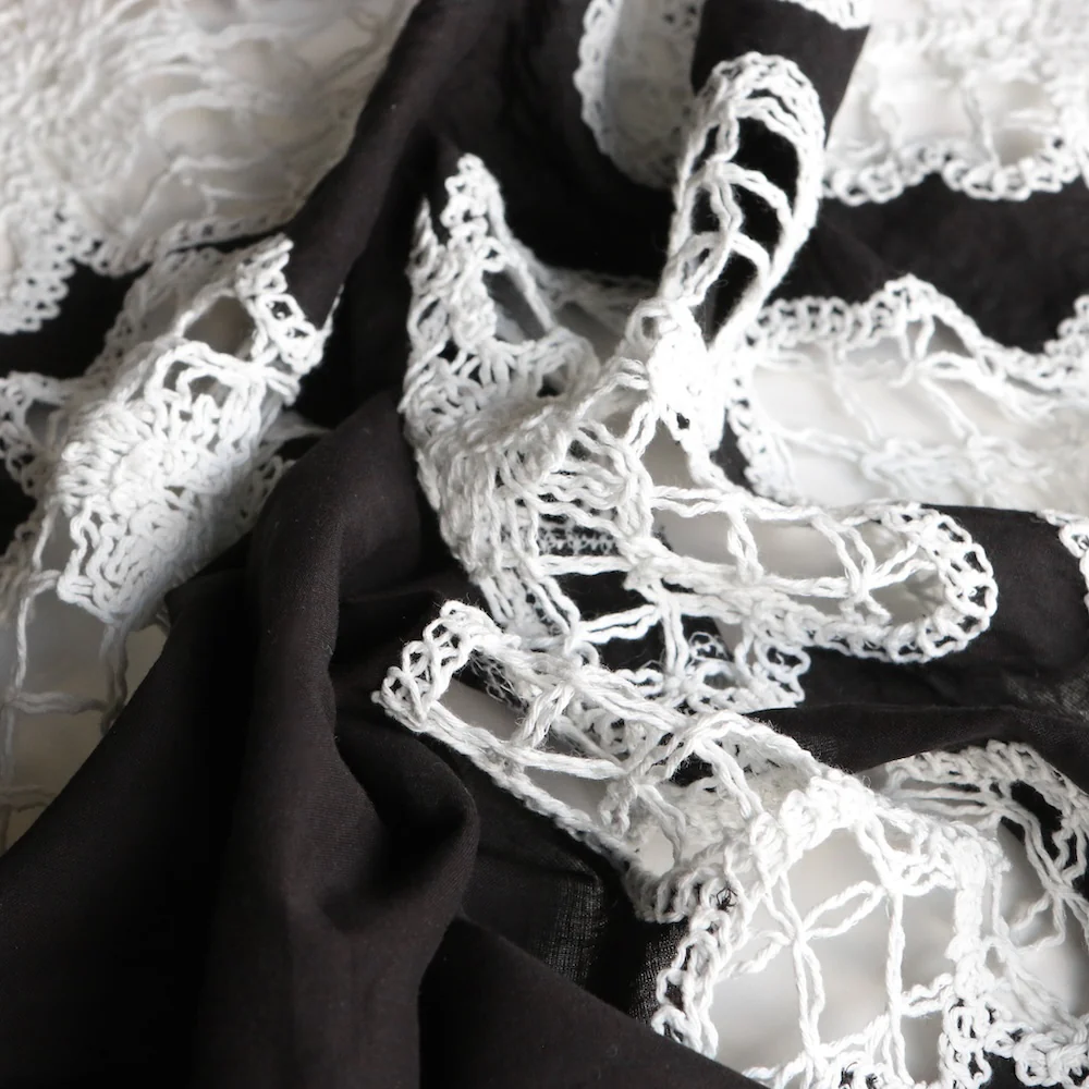 St Tropez Voile With Lace Floral Insert - Image 2