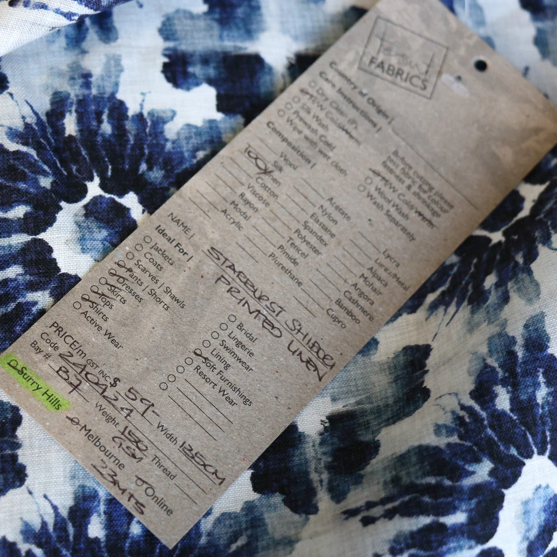 Starburst Shibori Printed Linen - Image 4