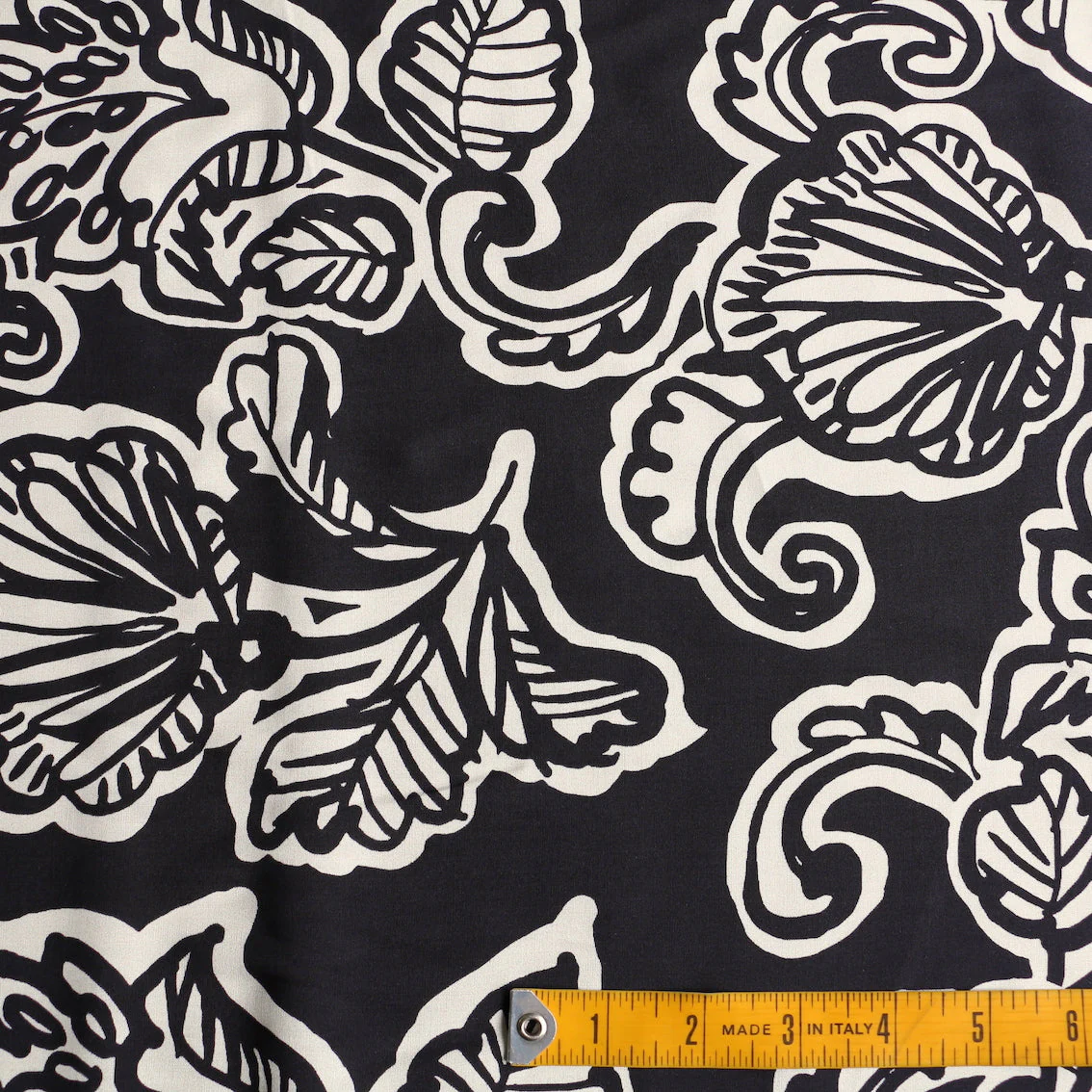 Stardust Foliage Black Viscose Poplin - Image 3