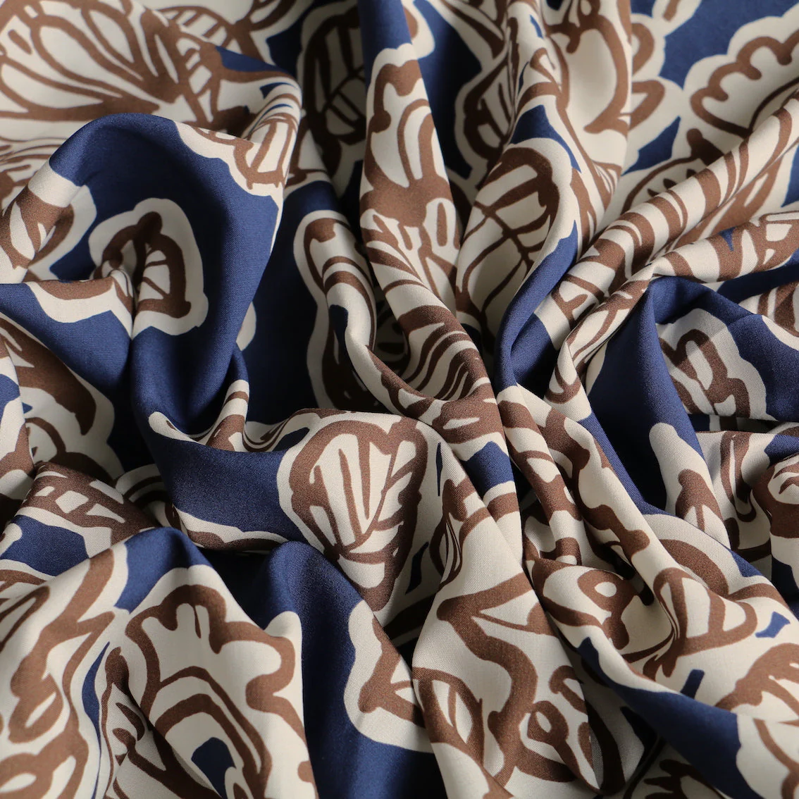 Stardust Foliage Navy Viscose Poplin - Image 2