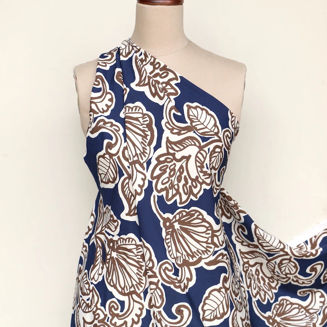 Stardust Foliage Navy Viscose Poplin - Image 6
