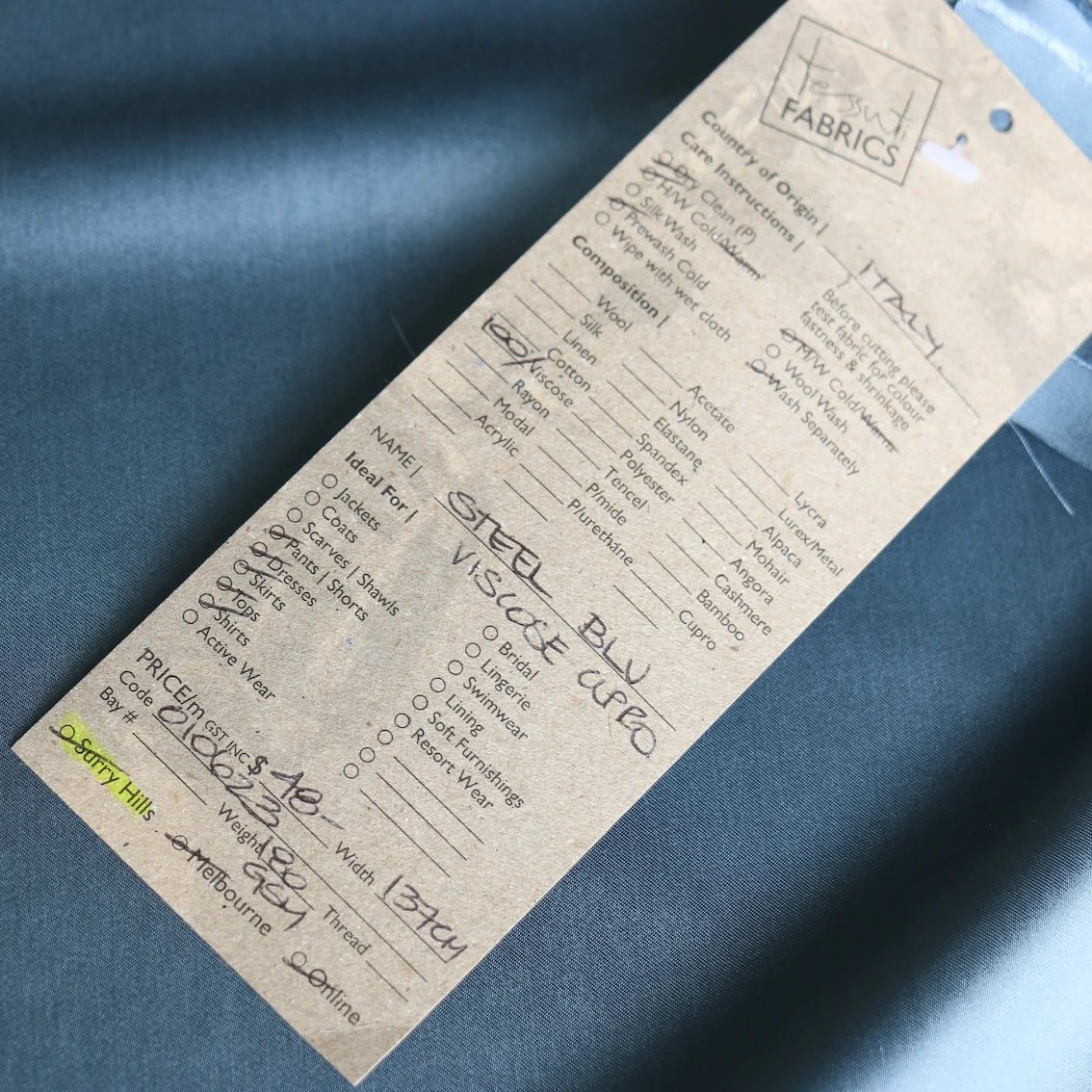 Steel Blue Viscose Cupro - Image 3