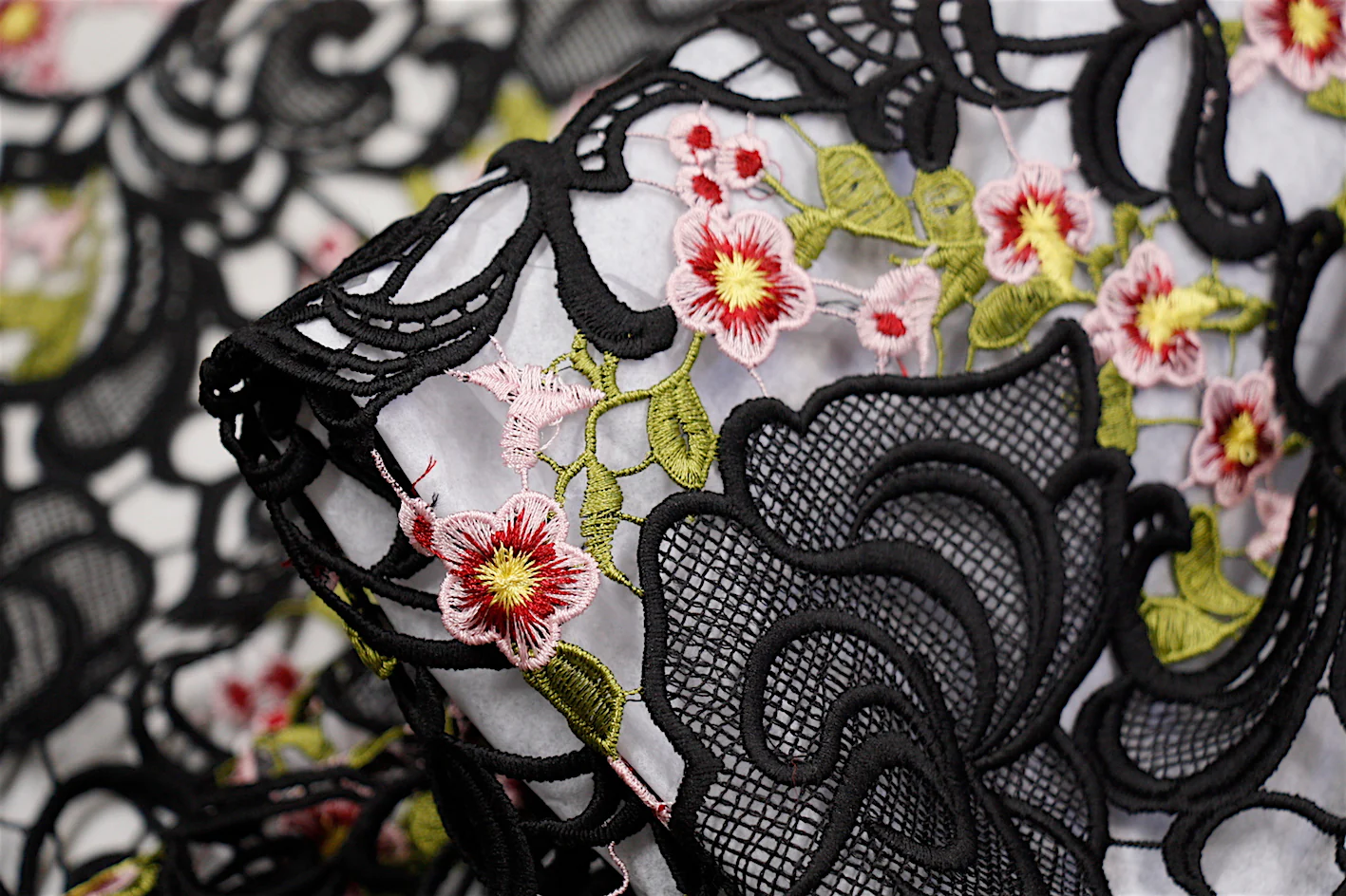 Stella Guipure Lace - Black