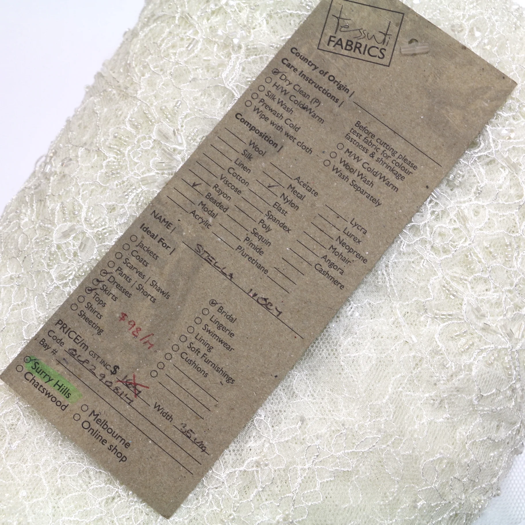 Stella Ivory - Lace Trim - 35cm - Image 4