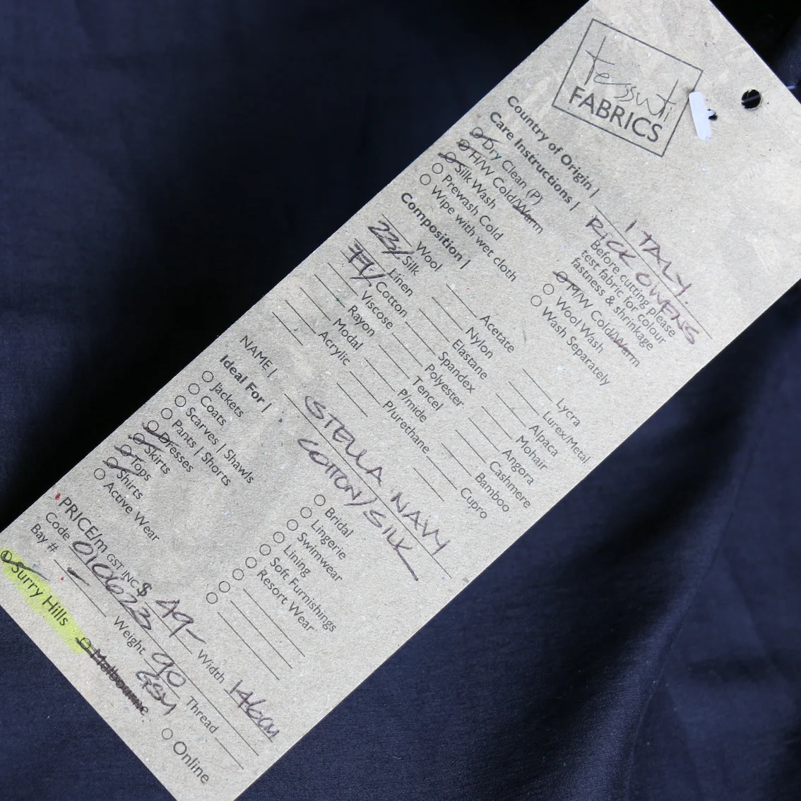 Stella Navy Cotton/Silk - Image 3
