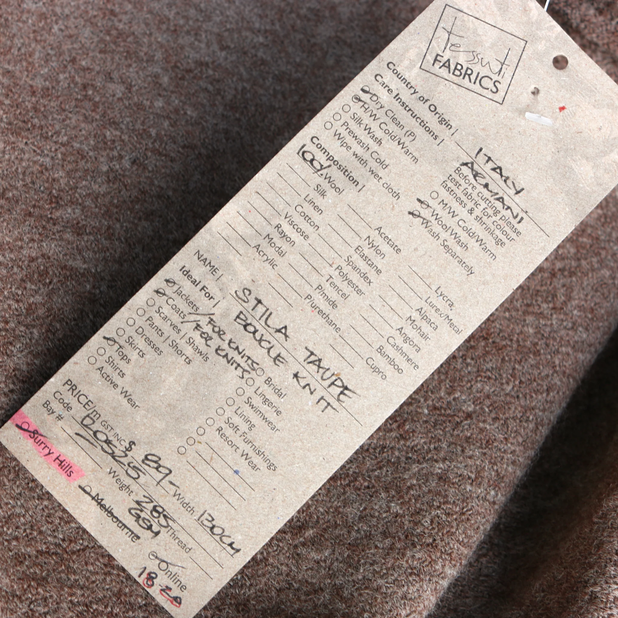 Stila Taupe Boucle Wool Knit - Image 3