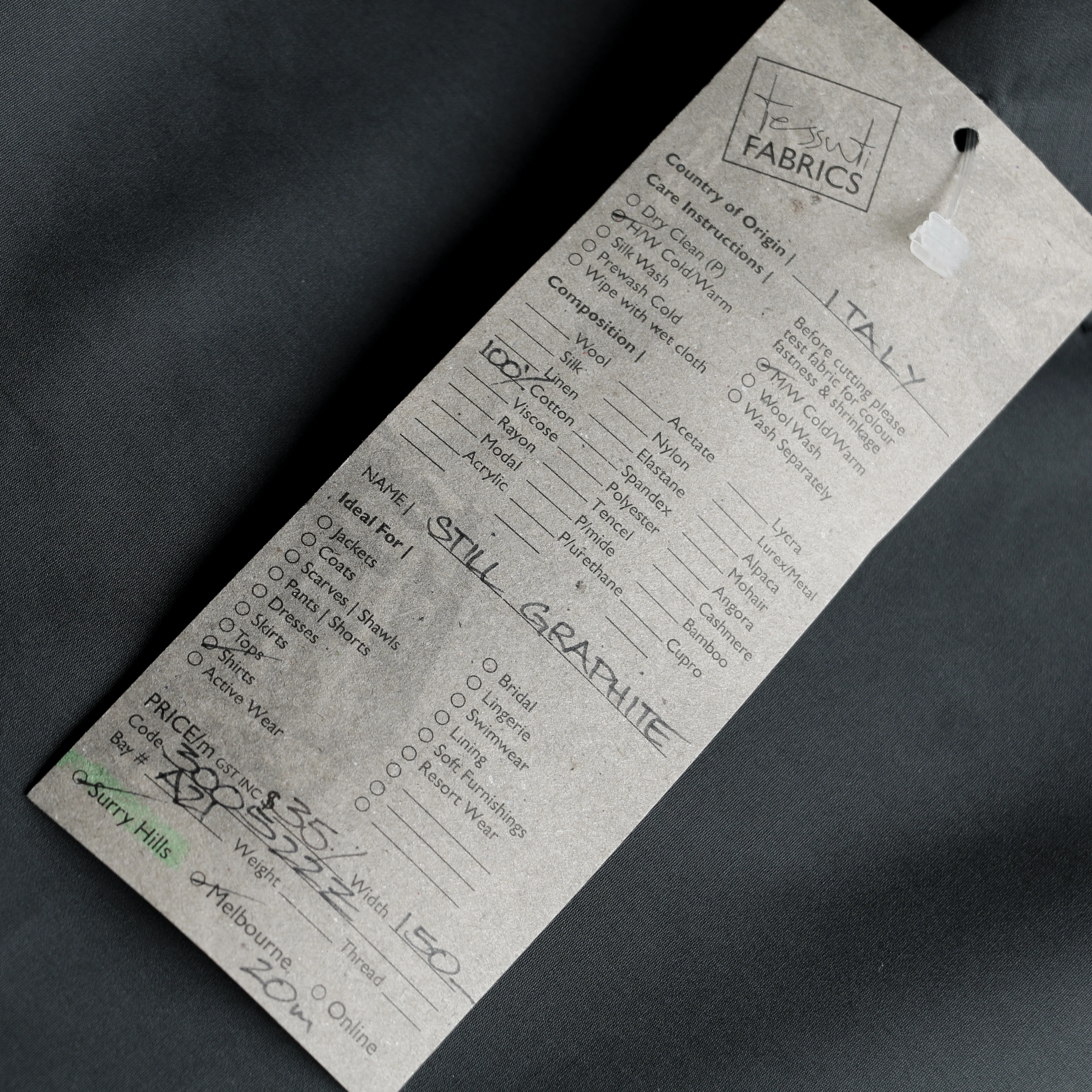 Still Graphite Poplin Shirting - Image 3