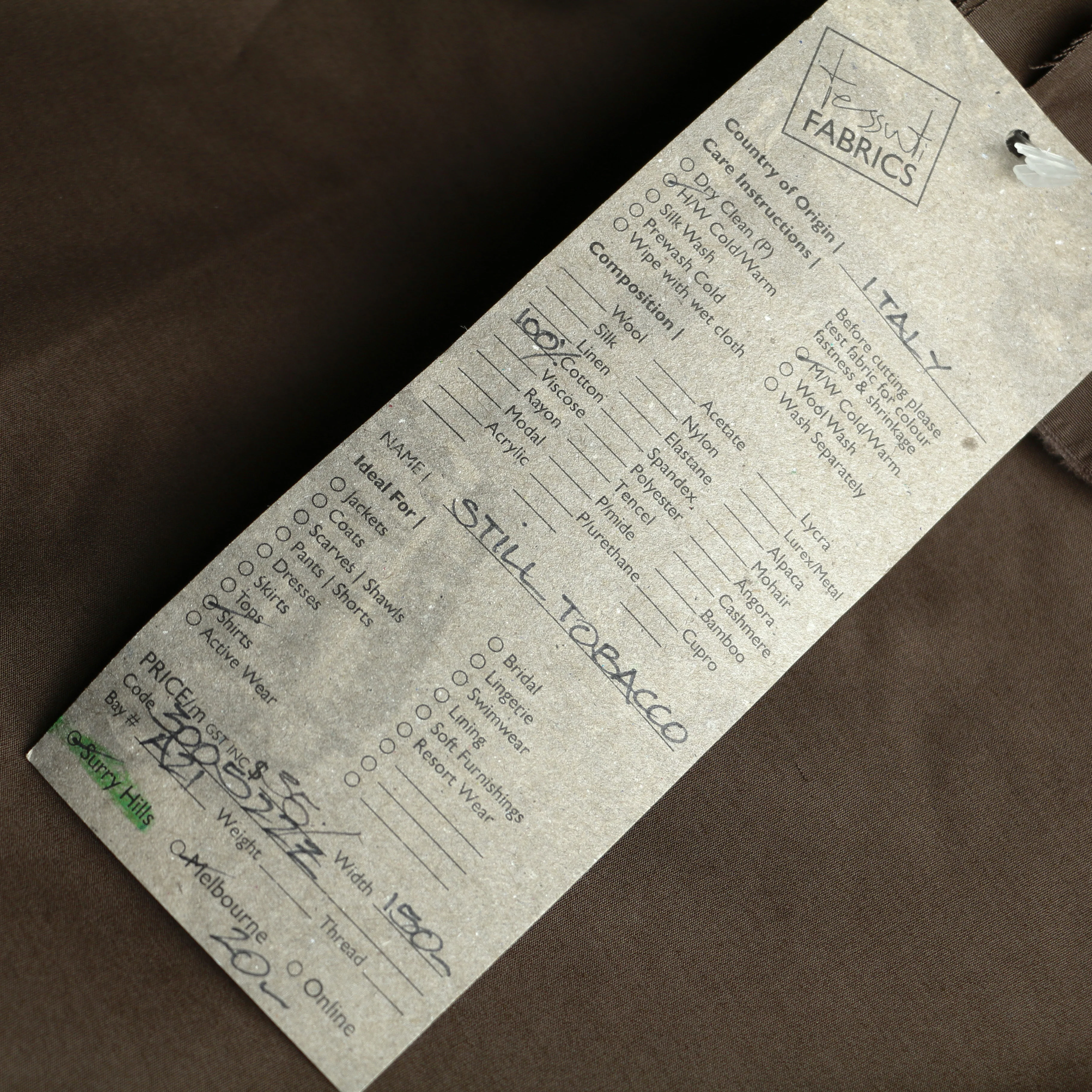 Still Tobacco Poplin Shirting - Image 3