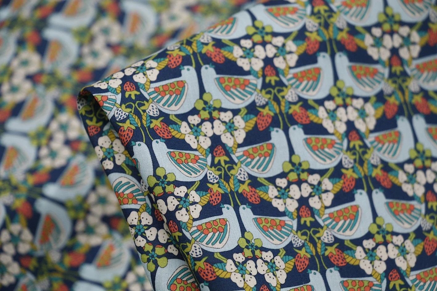 Strawberry Feast Navy - Liberty Of London