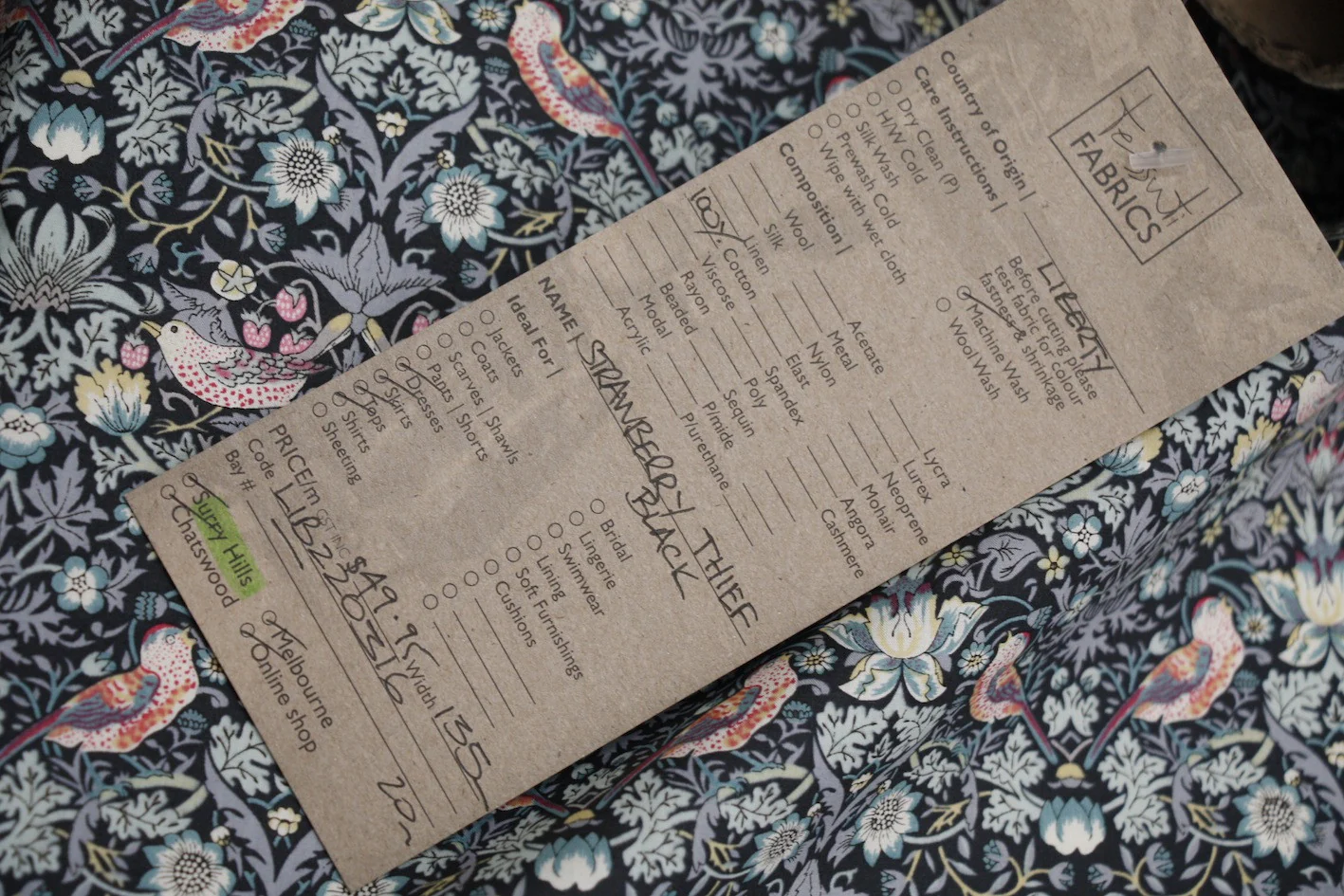 Strawberry Thief Grey - Liberty Of London - Image 3
