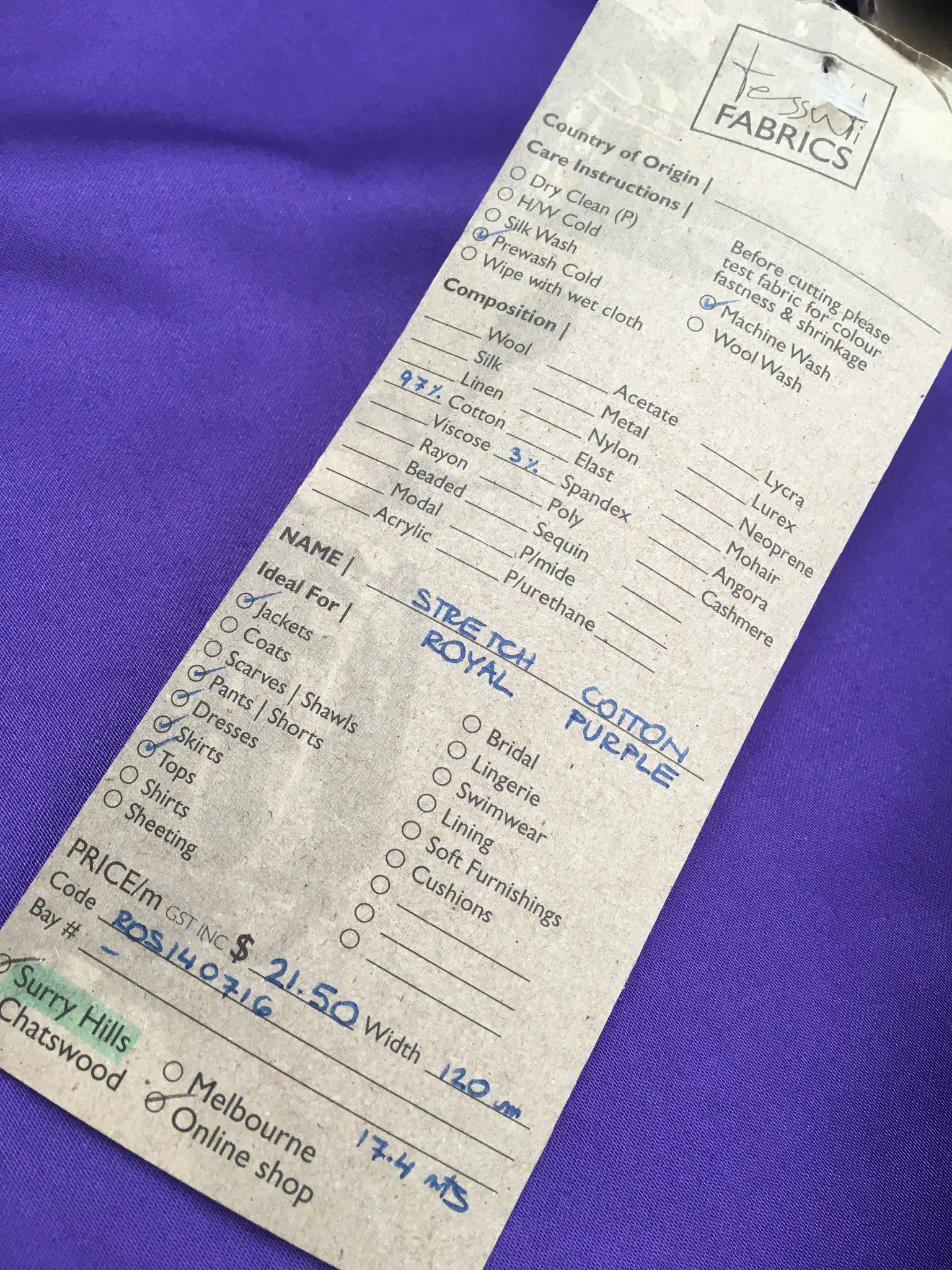 Stretch Cotton - Royal Purple - Image 2